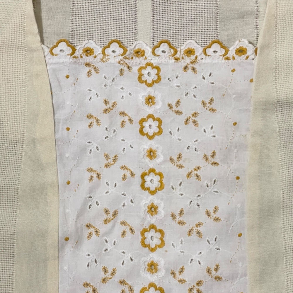 Hand Crafted Cream and Gold Blouse from vintage textiles - Picture 10 of 11